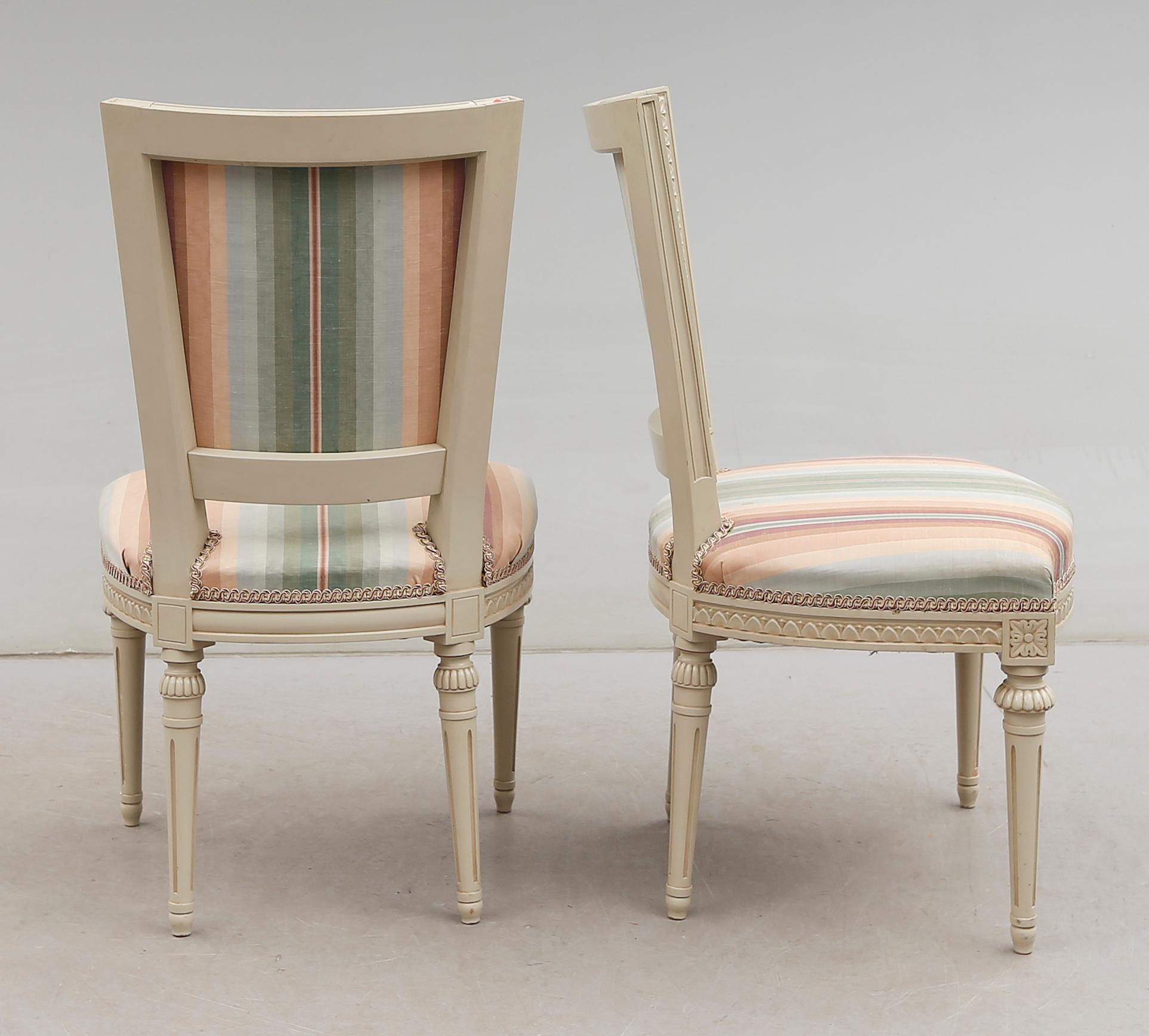 STOLAR, 6 st, gustaviansk stil, 1900-talets andra hälft.