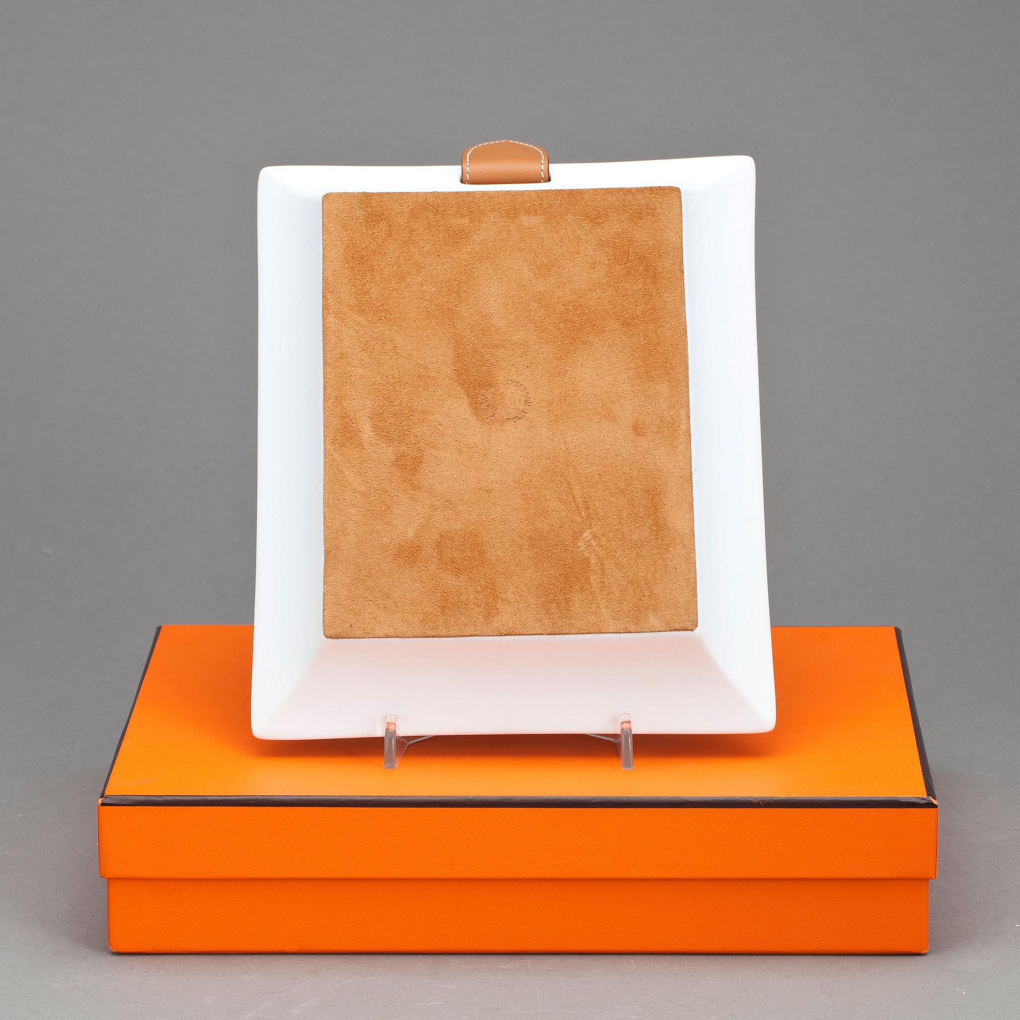HERMÈS, a unglazed porcelain tray.
