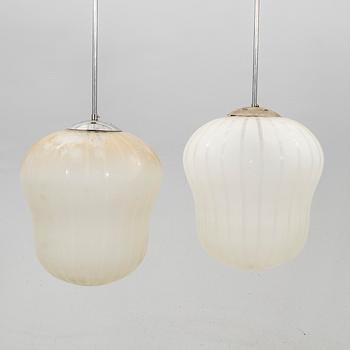 A pair of 1940s ceilng pendants.