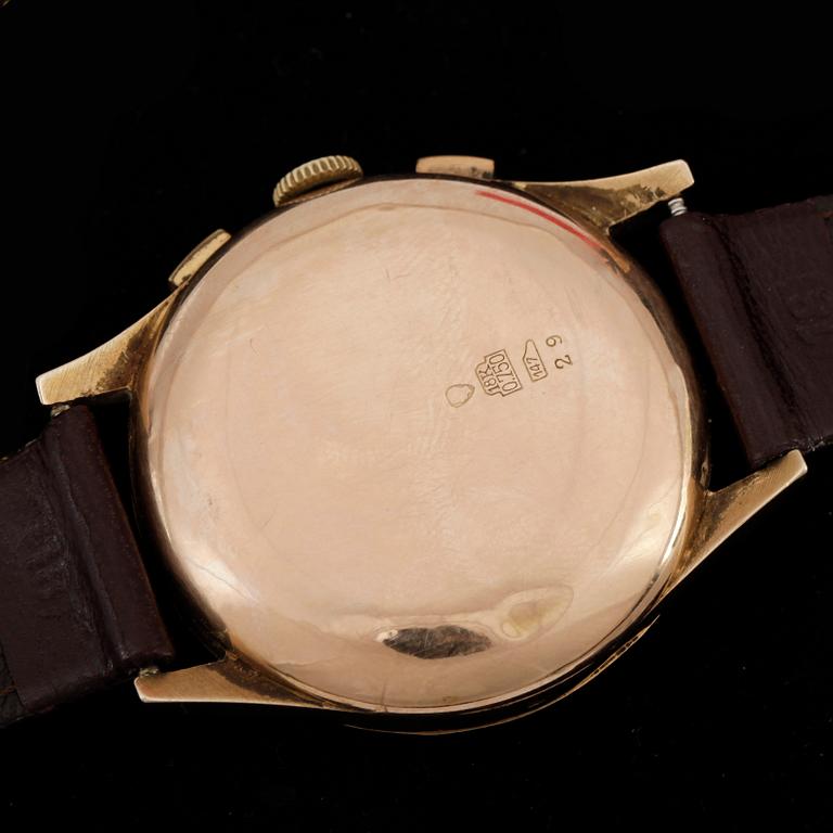 ARMBANDSUR, herr, 18k guld, Chronographe Suisse, 1940-tal.