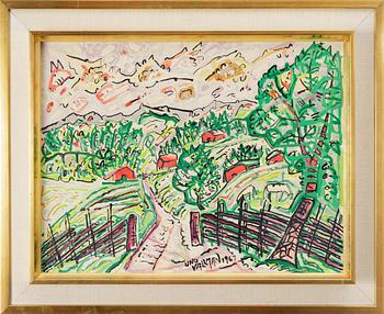Uno Vallman, Landscape with red houses.