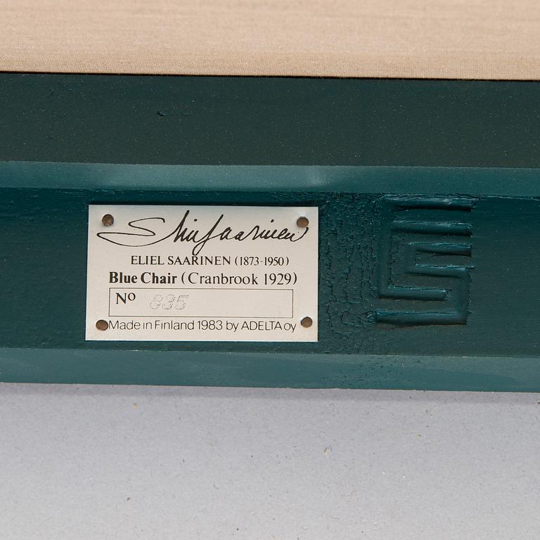 Eliel Saarinen, möblemang, 5 delar, "Blue suite" för Adelta, Finland 1980-tal.