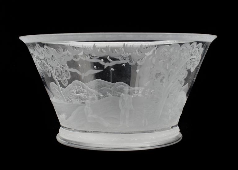 SKÅL, glas, Edward Hald, Orrefors 1925.