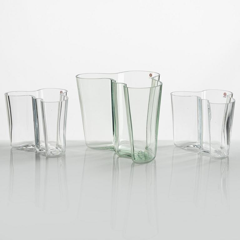 Alvar Aalto, vaser, 3 st, "Savoy", Iittala, Finland, bl.a. 1998.