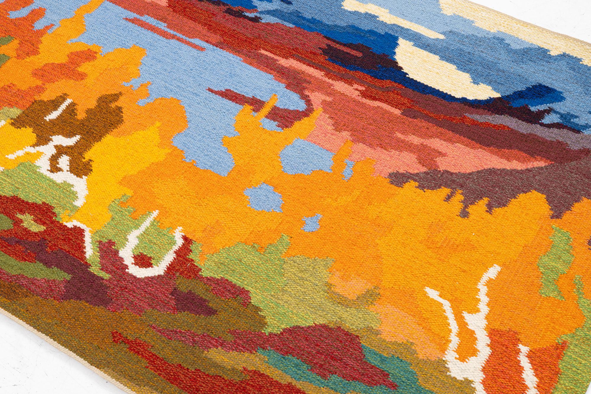 Gösta Hedström, picture tapestry, "Autumn at Lapporten", Gammelstad Handväveri.