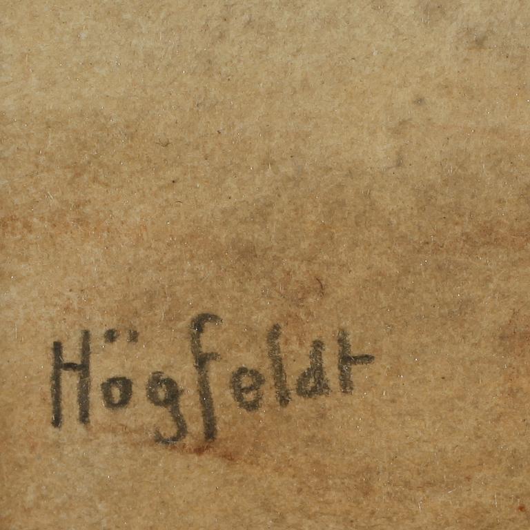 ROBERT HÖGFELDT, Blandteknik på pannå, signerad.