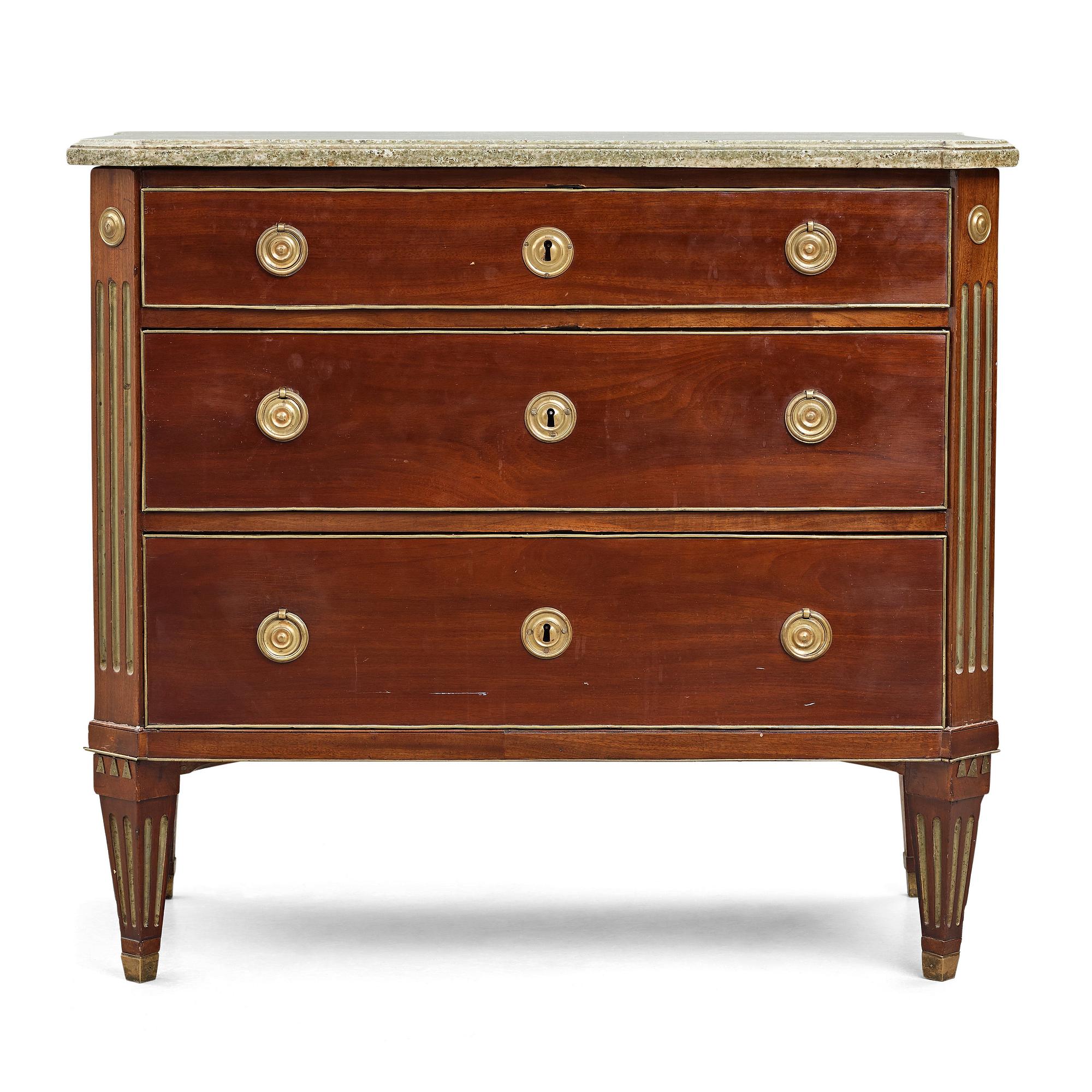 A Gustavian commode by Anders Lundelius 1781 (master in Stockholm 1778-1823).