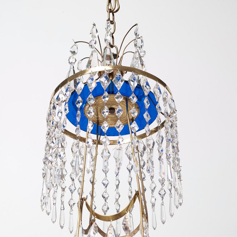 A late Gustavian circa 1800 five-light chandelier.