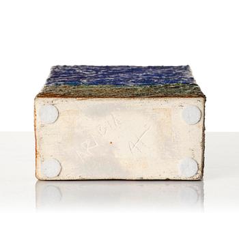 Annikki Hovisaari, a chamotte stoneware bottle, Arabia, Finland.