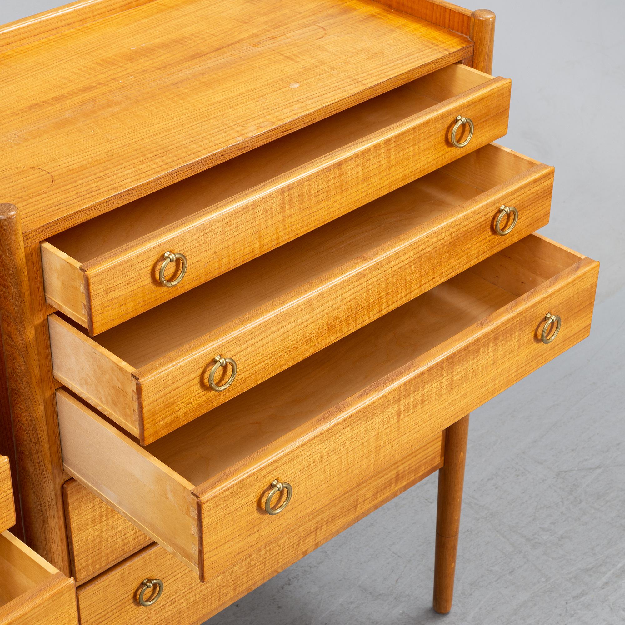 Three teak chest of drawers, 1960's.