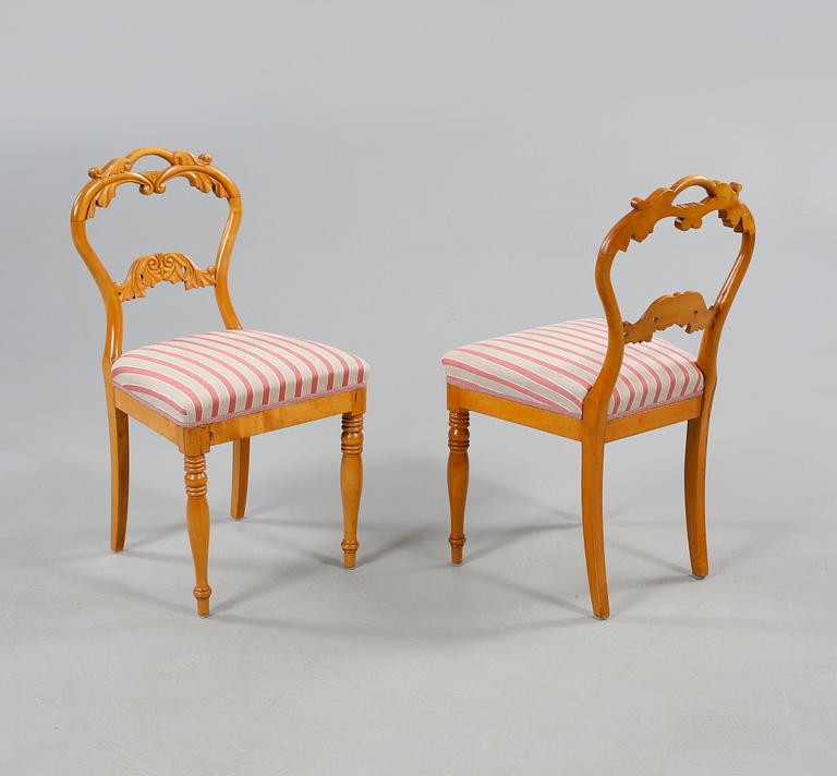 STOLAR, 6 st, senempire/nyrokoko, 1800-talets andra hälft.