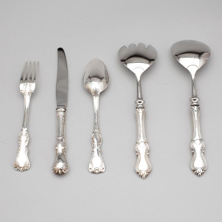 BESTICKSERVIS, 18+4 delar, silver, bl.a. "Olga", GAB, Stockholm 1970. Total vikt ca 1438 gram.