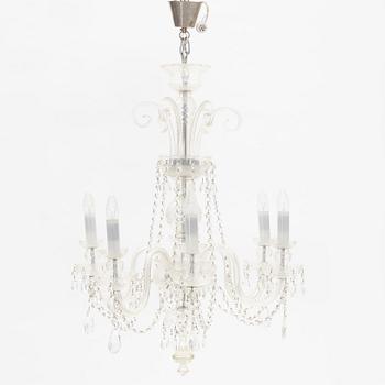 A glass chandelier, 20th Century.