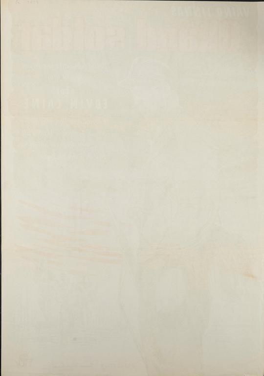 Anders Gullberg, a vintage movie poster, 'Okänd soldat (Tuntematon sotilas)', 1955.