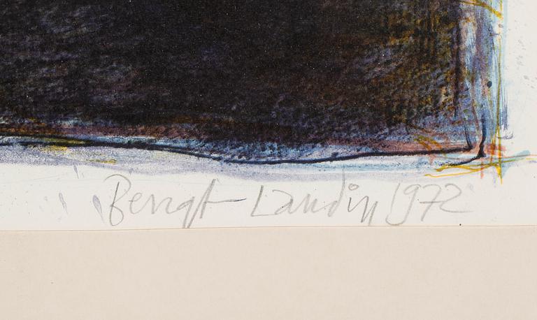 BENGT LANDIN, färglitografi, signerad och daterad 1972, numrerad 27/75.
