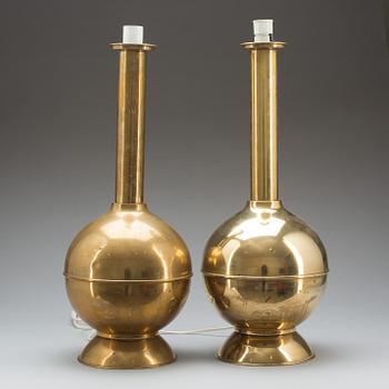 BORDSLAMPOR, ett par. 1900-talets andra hälft.