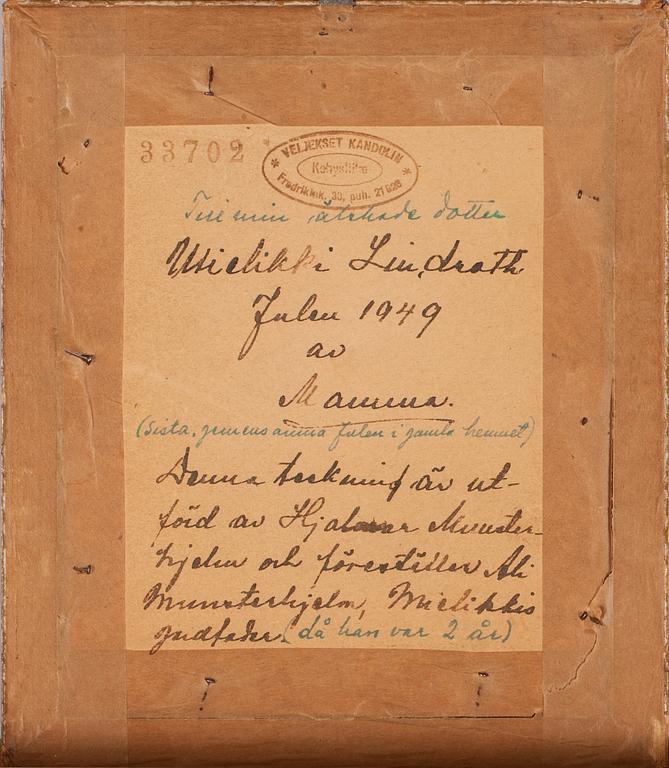 HJALMAR MUNSTERHJELM, teckning, signerad, intygas a tergo.