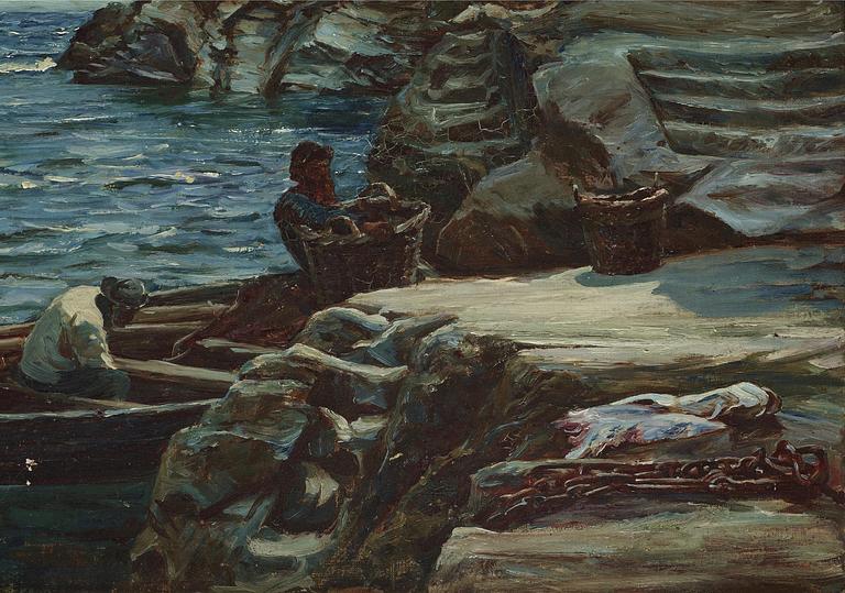 Colin Hunter, COLIN HUNTER. Oil on canvas. Sign Colin Hunter and dated -83.