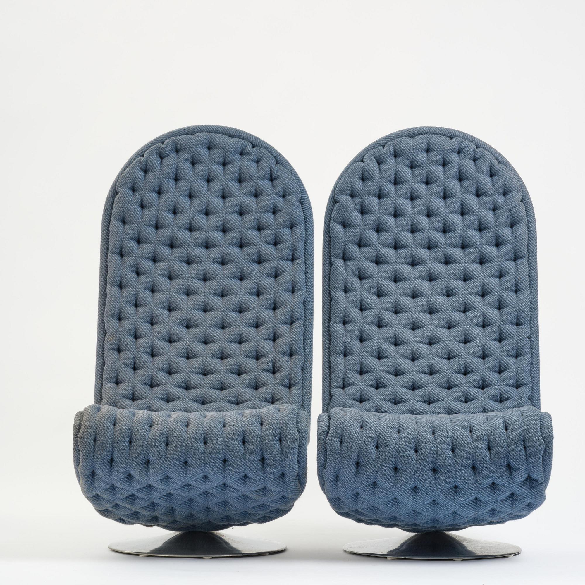 Verner Panton, fåtöljer, ett par, "System 1-2-3", Fritz Hansen, Danmark, 1970-tal.