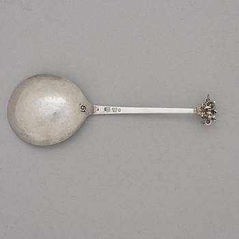 A Swedish 18th century parcel-gilt silver spoon, mark of Christoffer Bauman, Hudiksvall 1756.