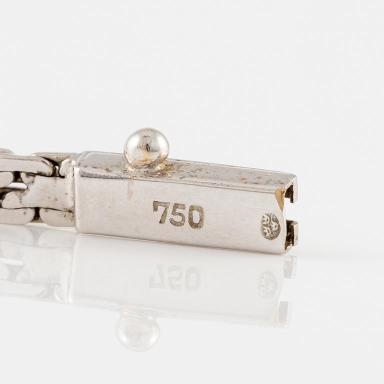 Arm bracelet, 18K white gold with small octagon-cut diamonds and sapphires.