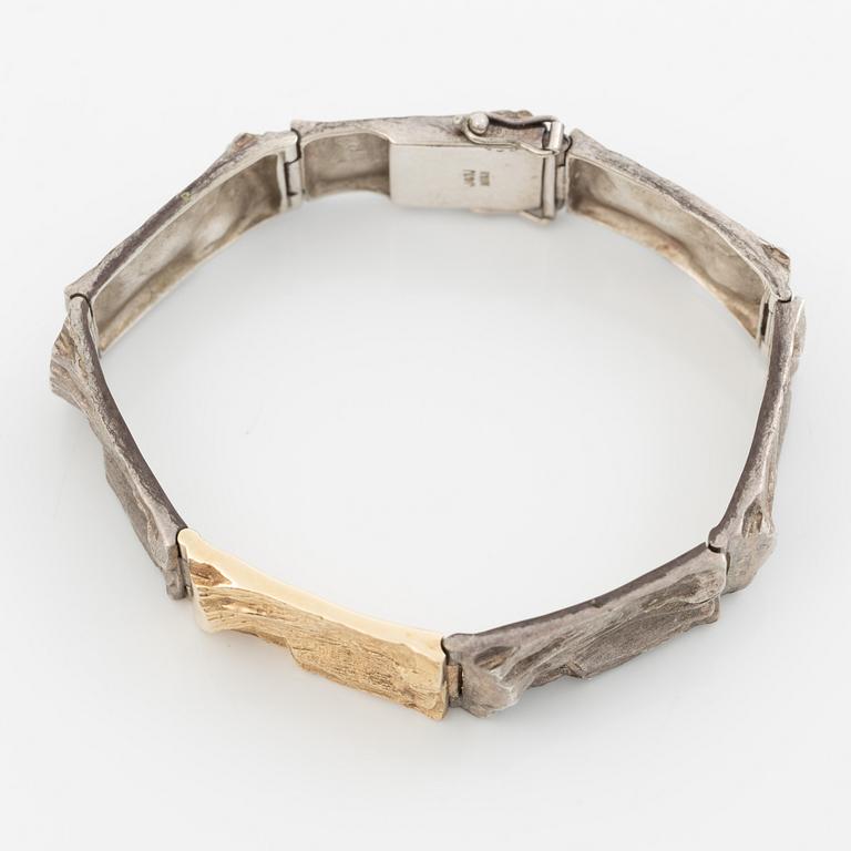 Bracelet, Jens Gregers Toftegaard-Jensen, silver and 14K gold.