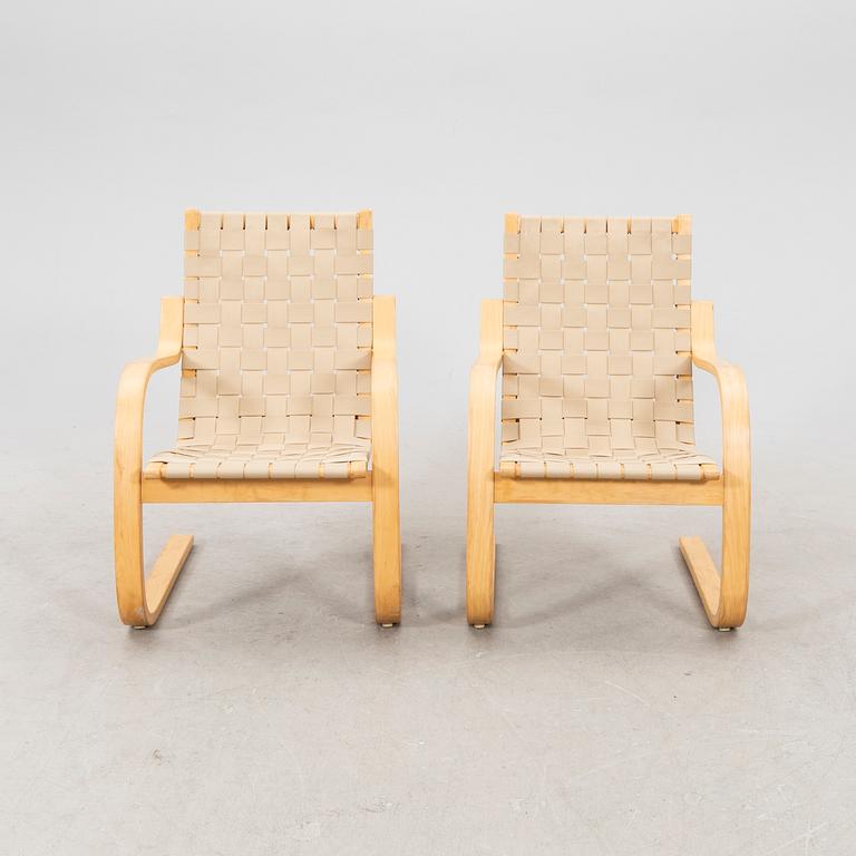 Alvar Aalto, armchairs, a pair, model 406 for Artek, 1980s.