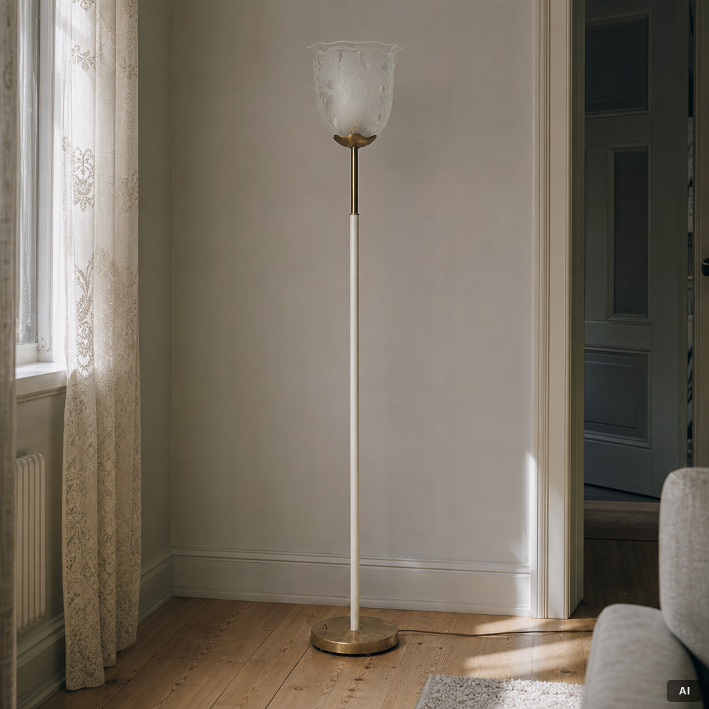Bo Notini, a Swedish Modern floor lamp, Glössner & Co, Stockholm, 1940s.