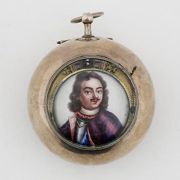 HERRFICKUR, silver, Henry Debary, London sannolikt sent 1600-tal. Tot ca 117 gram.