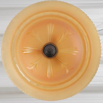 Edward Hald, a pair of ceiling lamps, Orrefors, 1930s.