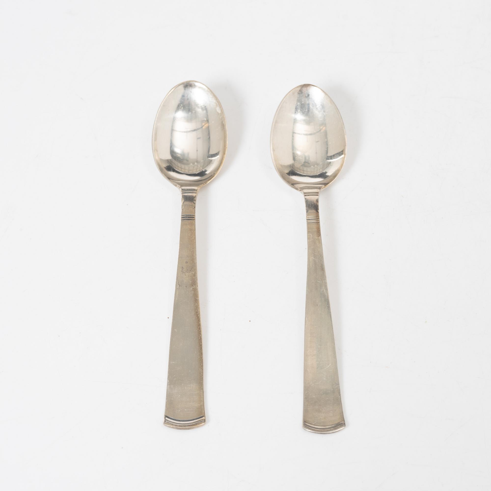 Jacob Ängman, coffee spoons, 21 pcs, "Rosenholm", silver, GAB, Stockholm 1960s.