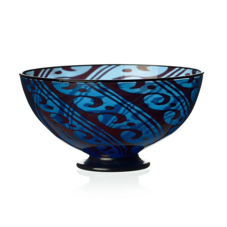 Simon Gate, & Knut Bergqvist, a 'graal' glass bowl, Orrefors 1928.