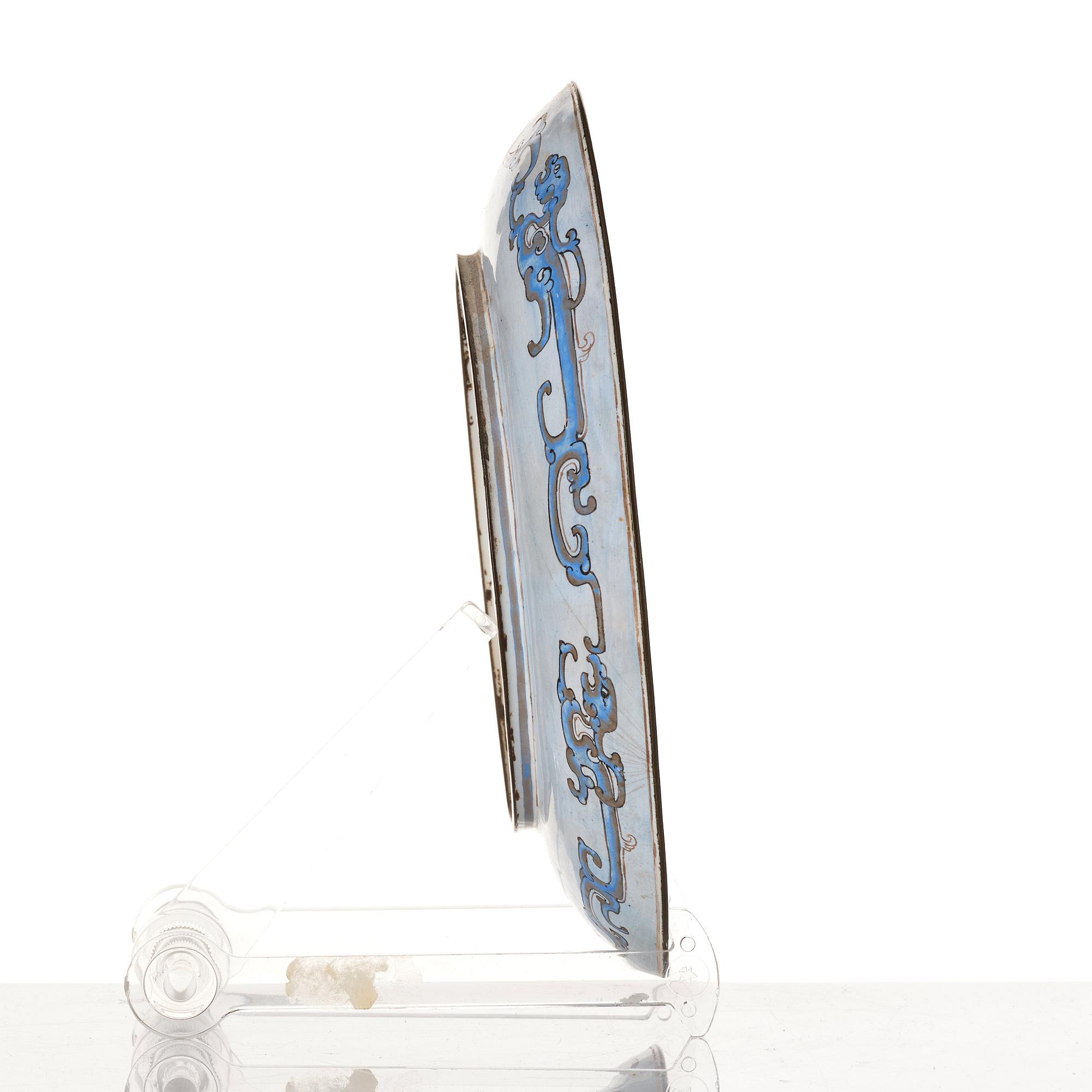 An enamel on copper dish, Qing dynasty, 18th Century.