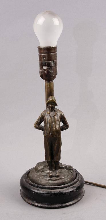 BORDSLAMPA, mässing, 1900-talets första hälft.