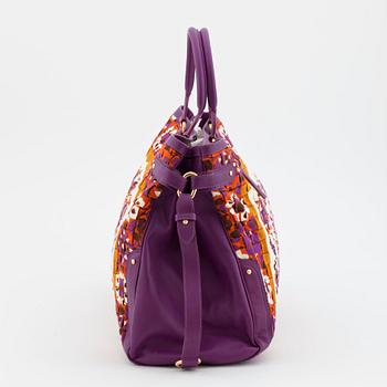 ESCADA, a purple canvas and leather oversized tote, "Margaretha".