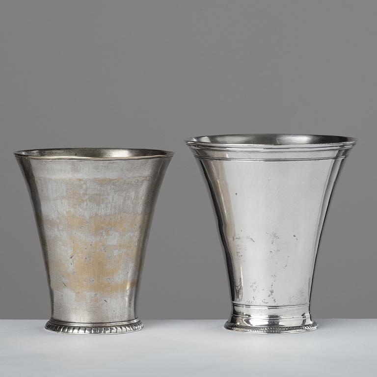 Two 18th century beakers, probably Sweden.