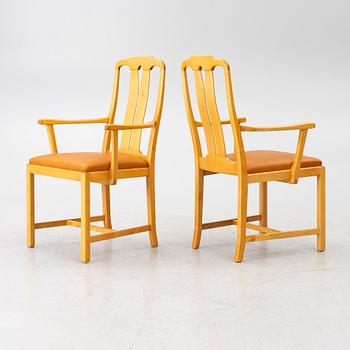 Carl Malmsten, Armchairs, 6 pieces, “Ambassadör”, Åfors Möbelfabrik, late 20th century.
