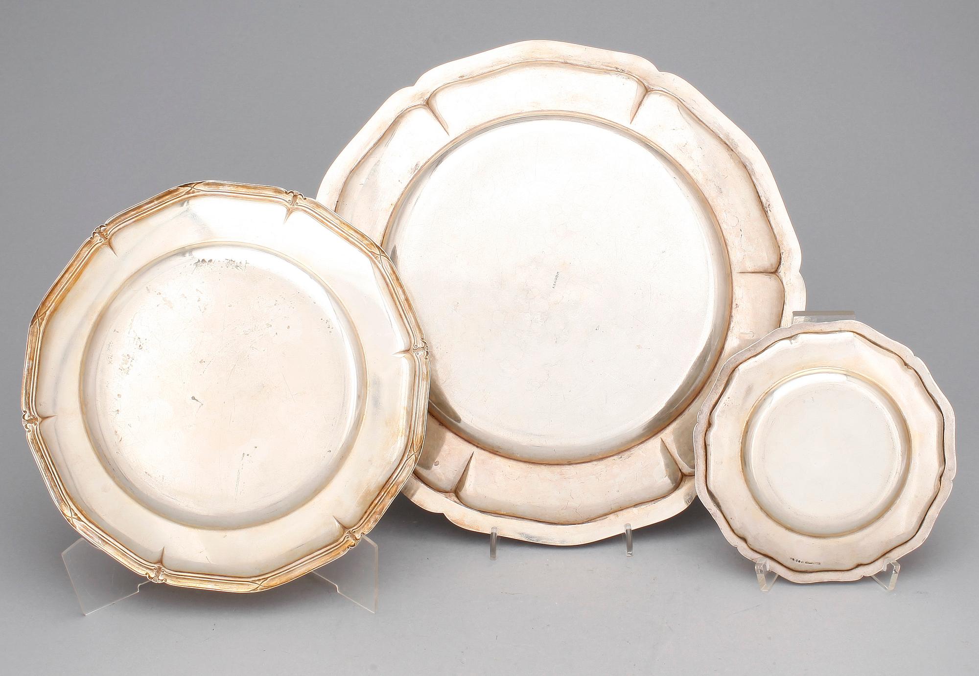 FAT, 3 st, silver, bl.a. GAB 1933, vikt ca 820 gram.