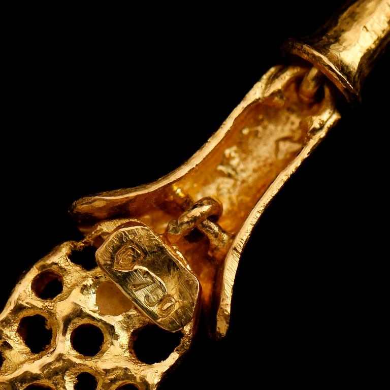 COLLIER, 18 k guld, modern design, 1900-talets andra hälft. Vikt ca 106 gram.