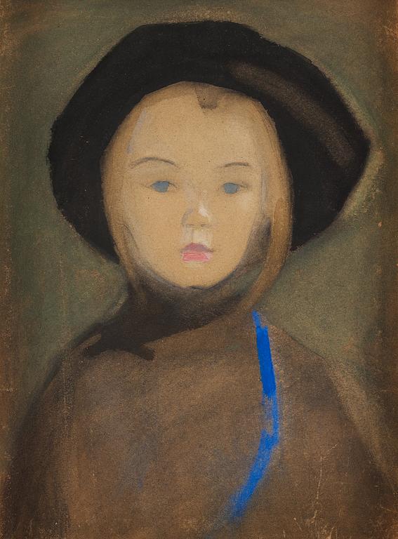 Helene Schjerfbeck, "Girl with Blue Ribbon".