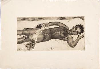 Eduard Wiiralt, a signed and dated drypoint.