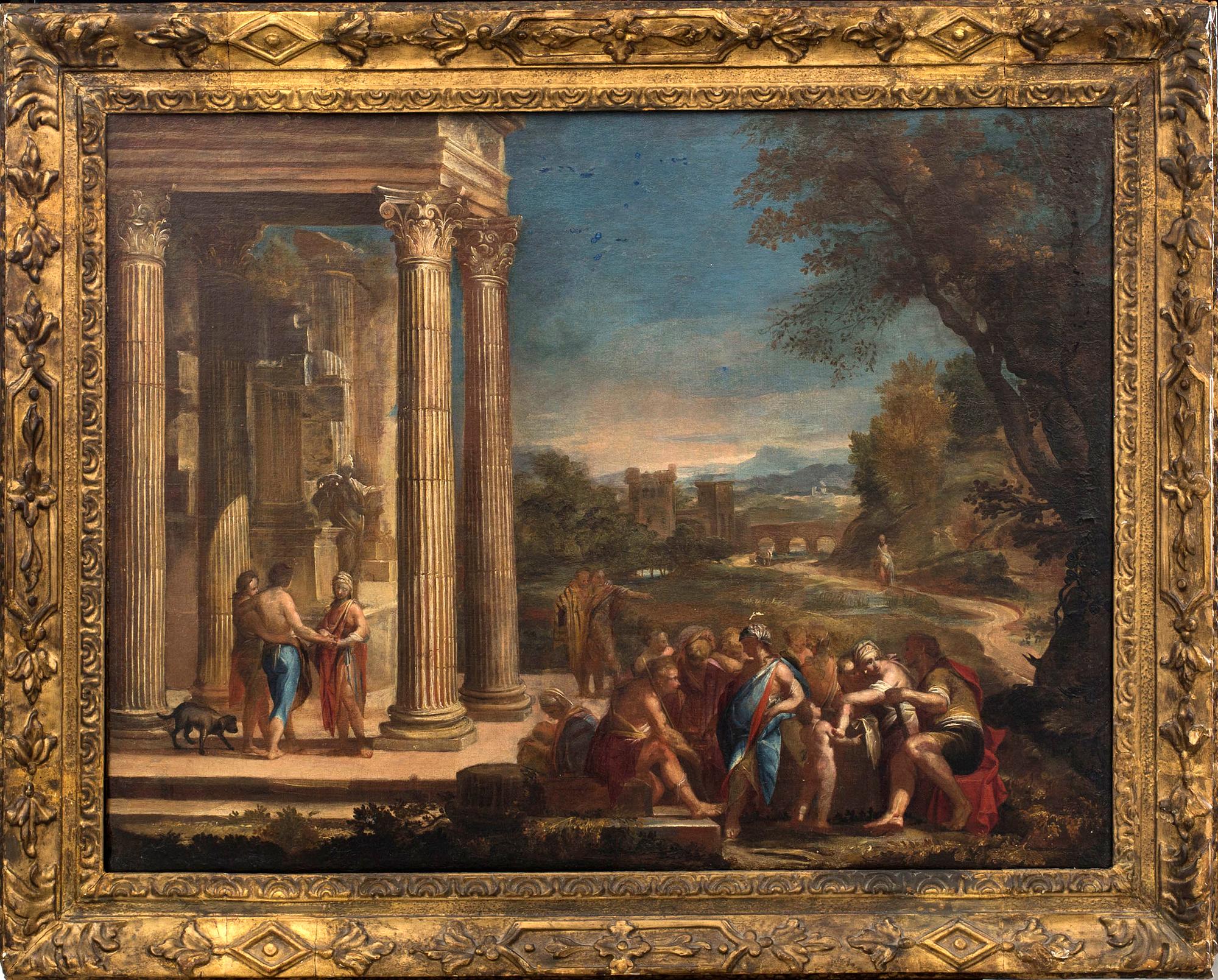 NICOLAS POUSSIN, follower of 18th century oil on canvas.