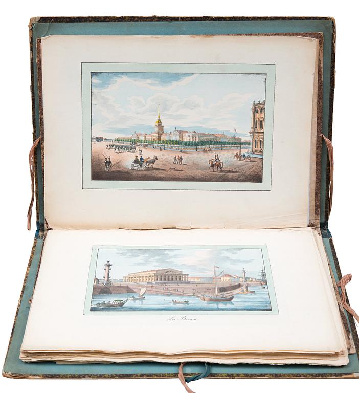 A FOLDER WITH 36 HAND-COLOURED LITHOGRAPHS.
