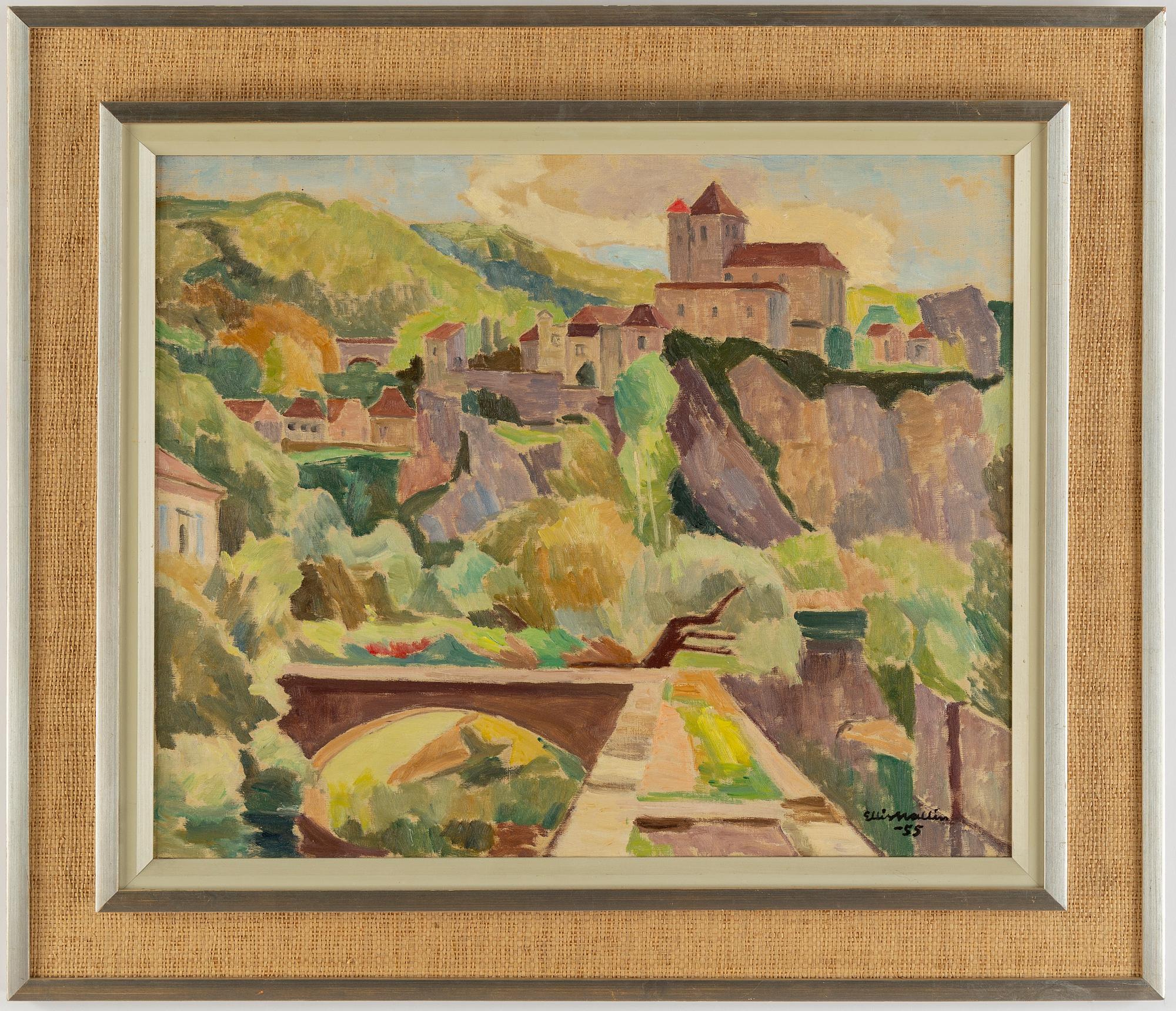 Ellis Wallin, oil on canvas, signed and dated -55.