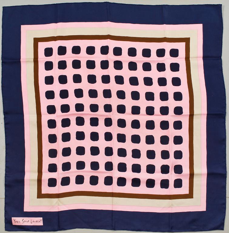 A silk scarf by Yves Saint Laurent.