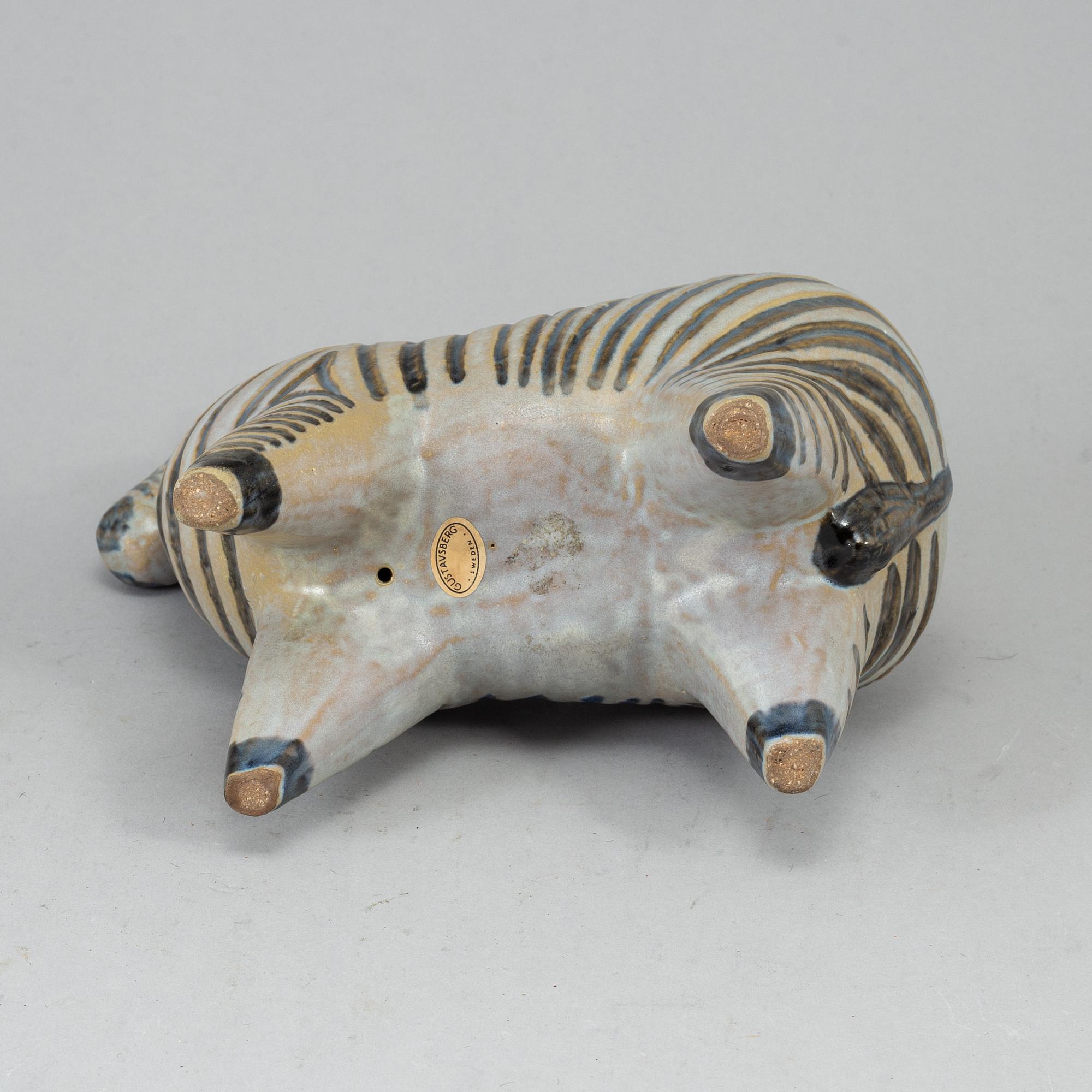 A Lisa Larson stoneware figure of a zebra, Gustavsberg.