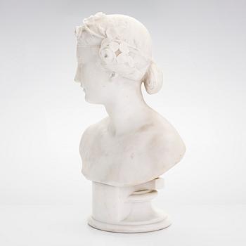 A female figure alabaster bust, latter half of the 20th century.