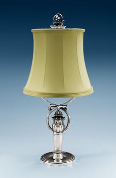 A Georg Jensen 830/1000 silver table lamp, design nr 382, Copenhagen 1921.