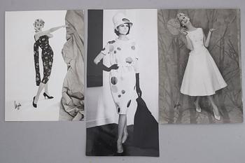 MODEFOTOGRAFIER, 7 st, Ateljé Uggla, Stockholm, och CATWALK-PROGRAMBLAD, Dior 1959-60.