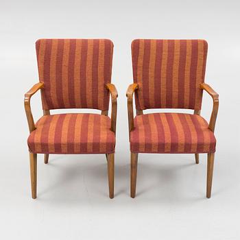 Six armchairs, Aski A.B Svenska kontorsmöbelindustrier, mid 20th century.